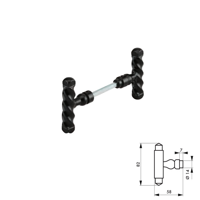 Twisted aluminium knob