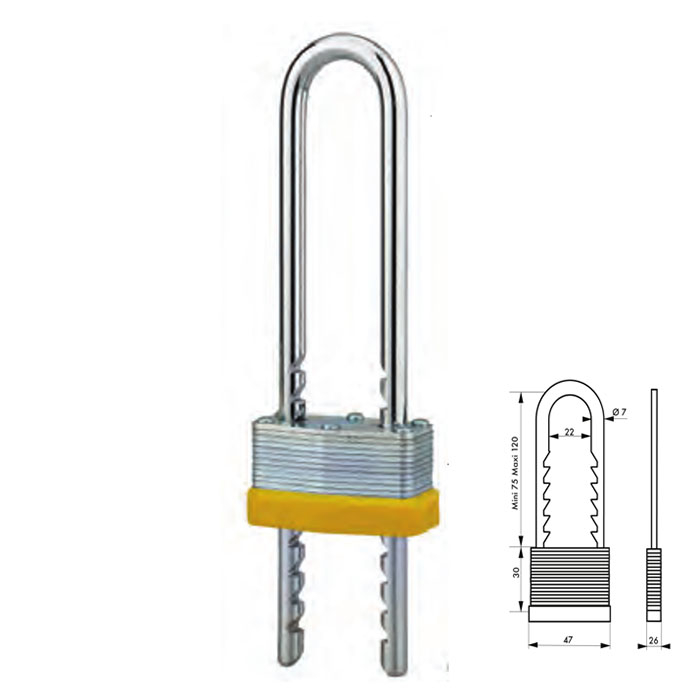 Laminated Steel Padlock with Adjustable Shackle