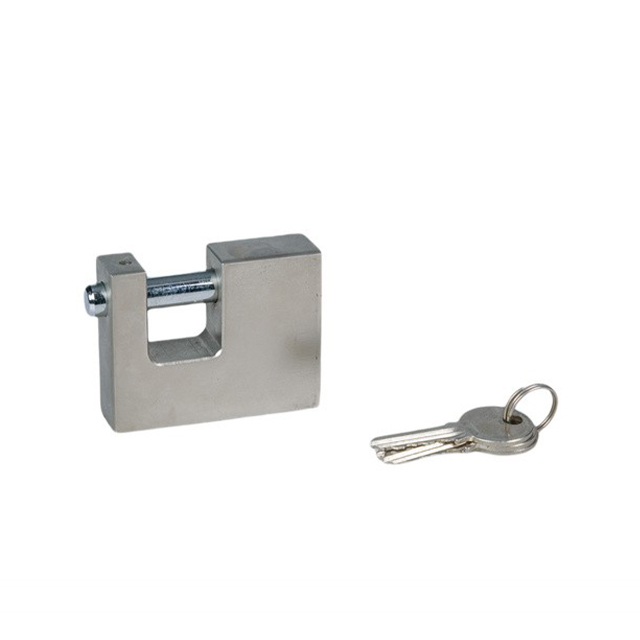 Rectangular Iron Padlock Nickel Plated