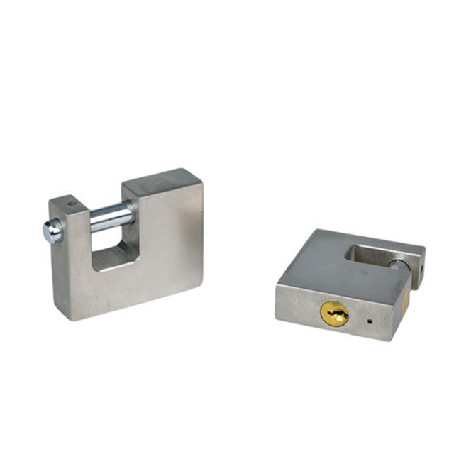 Rectangular Iron Padlock Nickel Plated